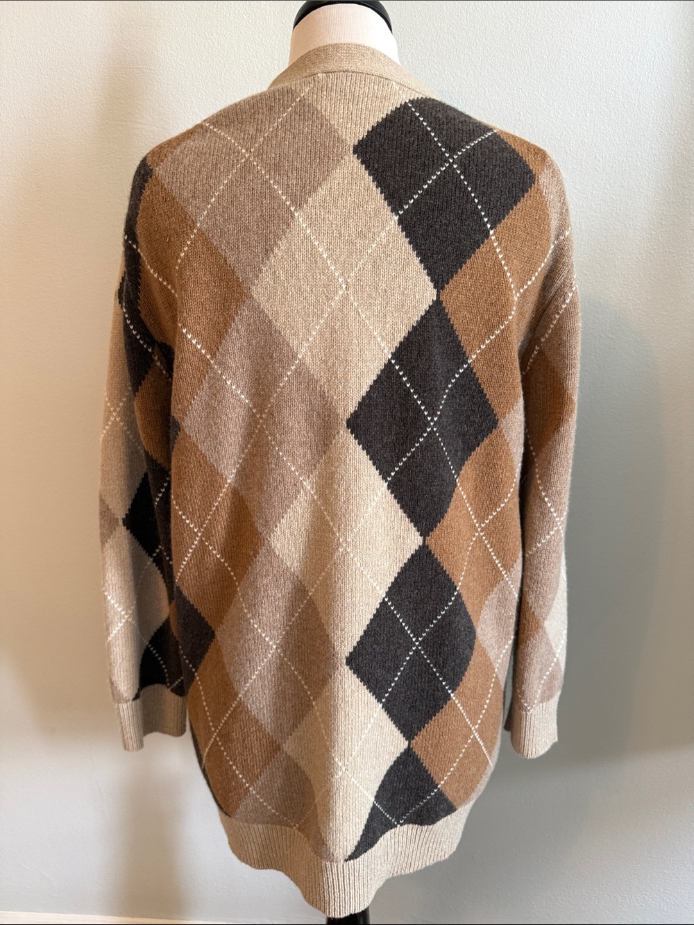 Nili Lotan Wool Argyle Cardigan - Picture 2 of 6